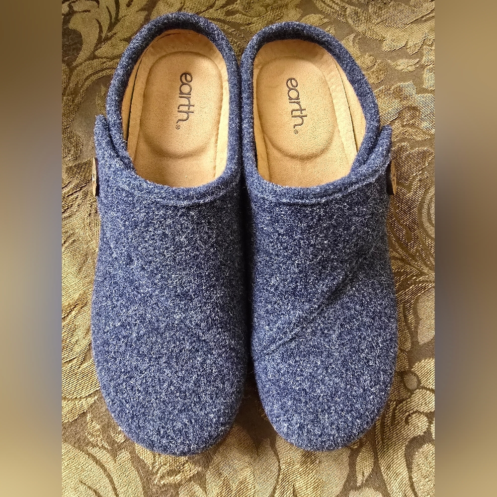 Earth Dark Blue Wool Slip-On Shoes - Picture 2 of 4